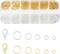 5 Sizes Silver and Gold Open Jump Rings, 500PCS O Rings and Lobster Clasps, Small and Large Jump Rings